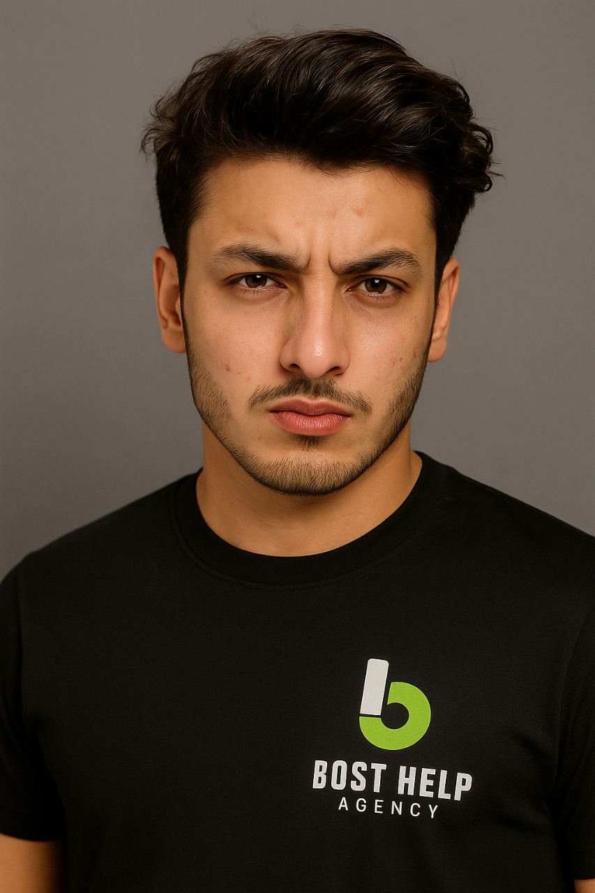 Huzaifa, On-Page SEO Expert at Bost Help, optimizing website content and structure to improve search performance.